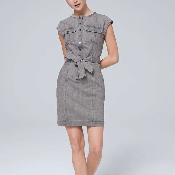 White House Black Market Dresses & Skirts - White House Black Market (WHBM) Cap Sleeve Denim Dress